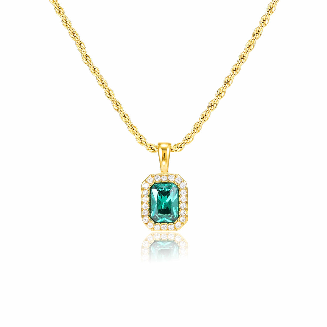 bianco rosso Necklaces Gold Emerald Charm Necklace cyprus greece jewelry gift free shipping europe worldwide