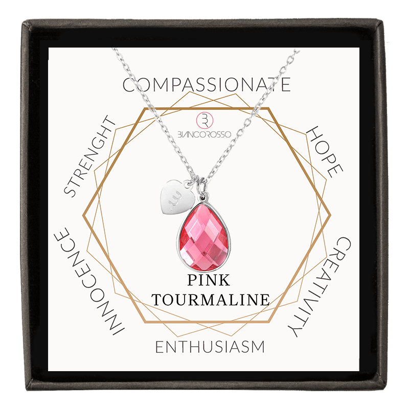 bianco rosso Necklaces October Birthstone - Pink Tourmaline cyprus greece jewelry gift free shipping europe worldwide