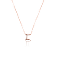 bianco rosso Necklaces Rose Gold Gemini - Necklace cyprus greece jewelry gift free shipping europe worldwide