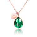 bianco rosso Necklaces Rose Gold May Birthstone - Emerald cyprus greece jewelry gift free shipping europe worldwide