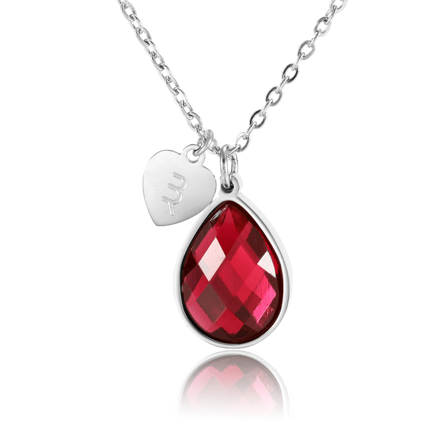 bianco rosso Necklaces Silver January Birthstone - Garnet cyprus greece jewelry gift free shipping europe worldwide