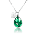 bianco rosso Necklaces Silver May Birthstone - Emerald cyprus greece jewelry gift free shipping europe worldwide