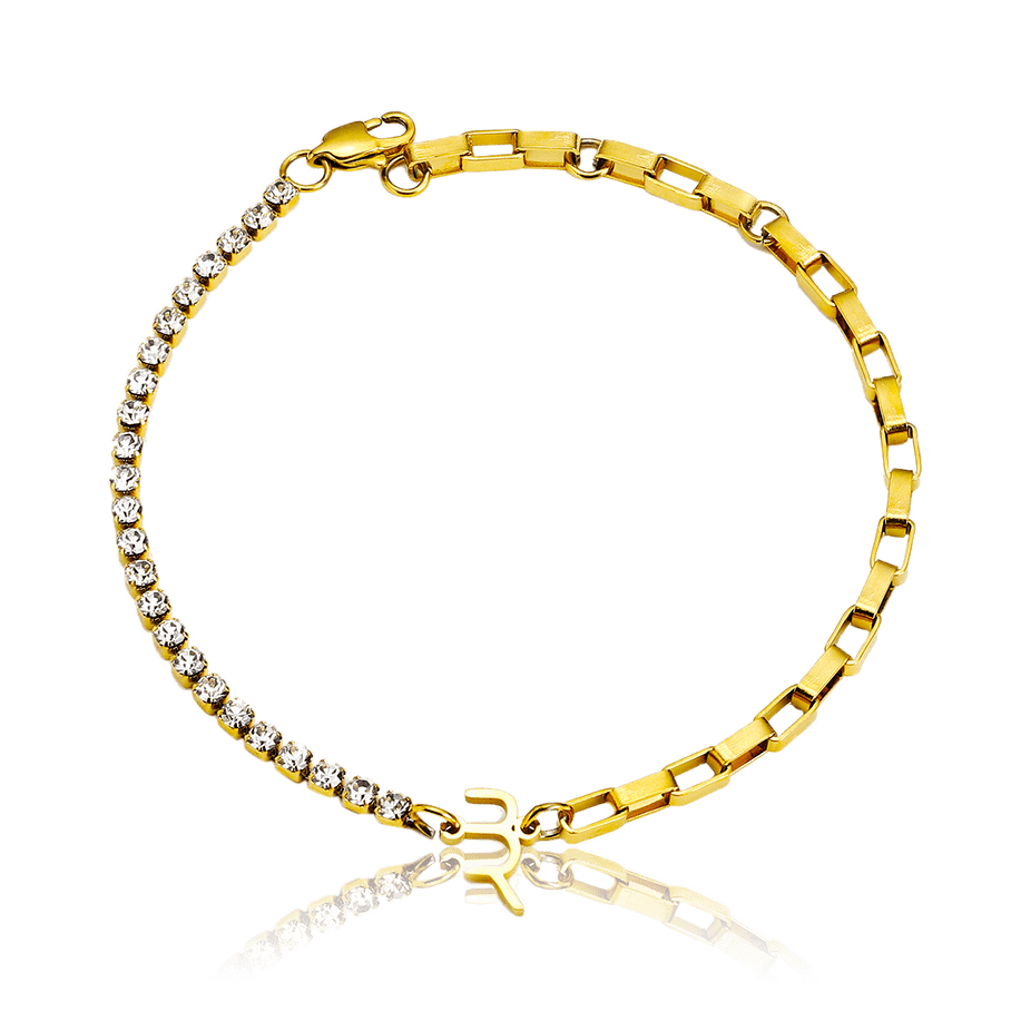 bianco rosso Bracelet Gold FREE GIFT - BR Tennis & Chain Bracelet cyprus greece jewelry gift free shipping europe worldwide