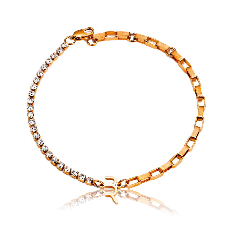 bianco rosso Bracelet Rose Gold FREE GIFT - BR Tennis & Chain Bracelet cyprus greece jewelry gift free shipping europe worldwide