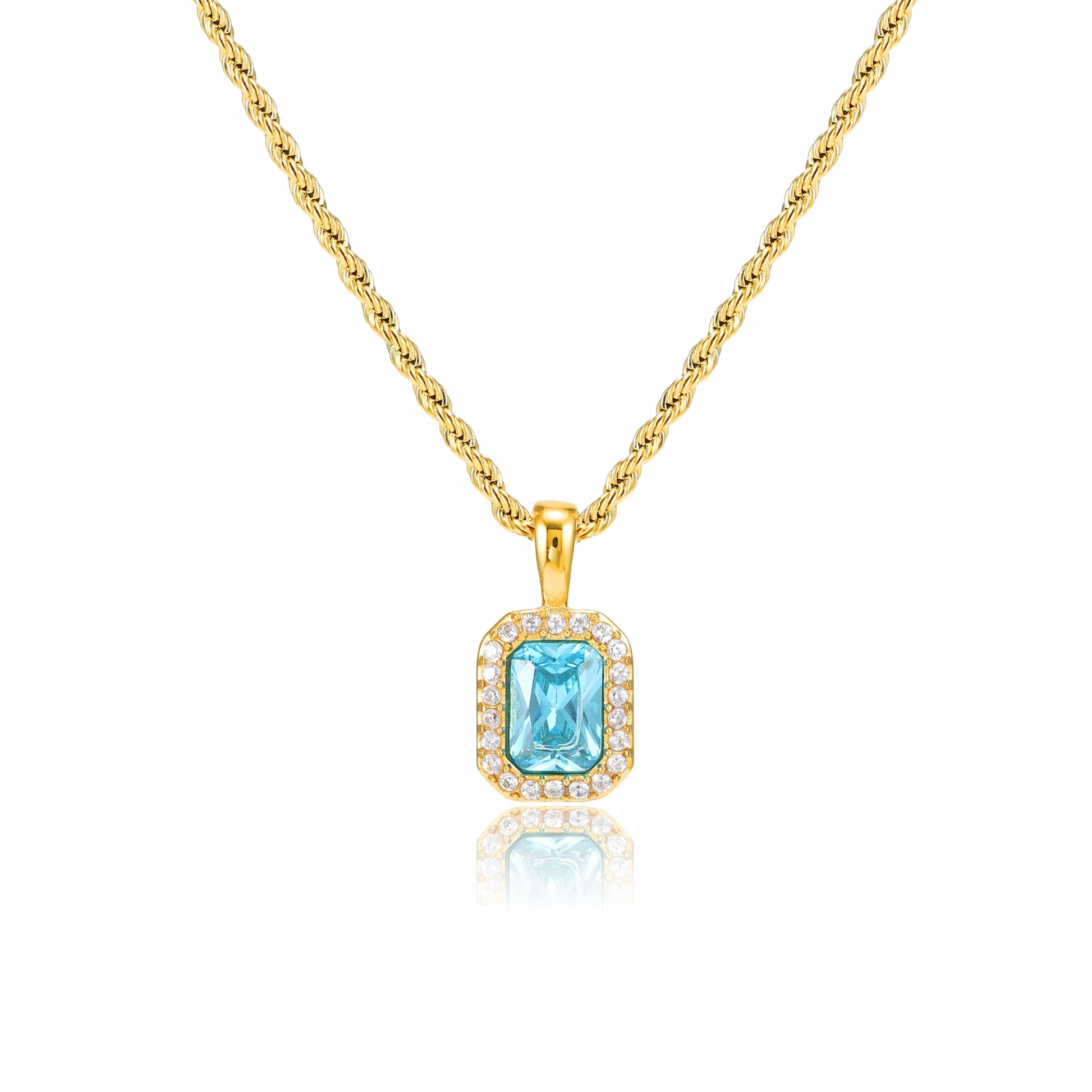 bianco rosso Necklaces Gold Aqua Gem Necklace cyprus greece jewelry gift free shipping europe worldwide