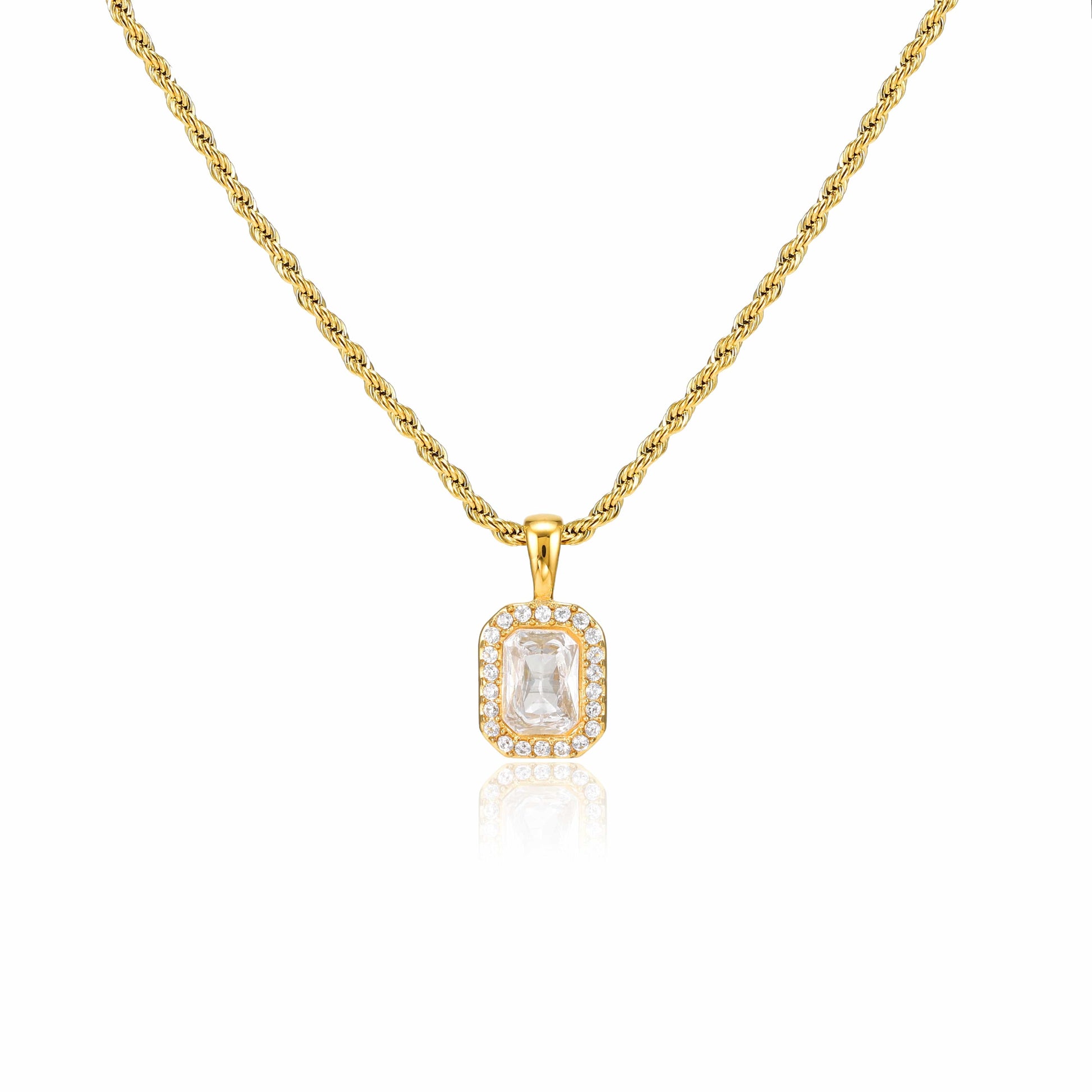 bianco rosso Necklaces Gold Diamond Brilliance Necklace cyprus greece jewelry gift free shipping europe worldwide