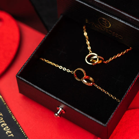 bianco rosso Rose Box Box Of Love - Eternity Set Rose of Love - Preserved Rose and Necklace cyprus greece jewelry gift free shipping europe worldwide