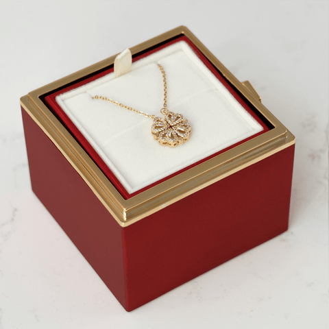 bianco rosso Rose Box Rose of Love - Preserved Rose and Necklace cyprus greece jewelry gift free shipping europe worldwide