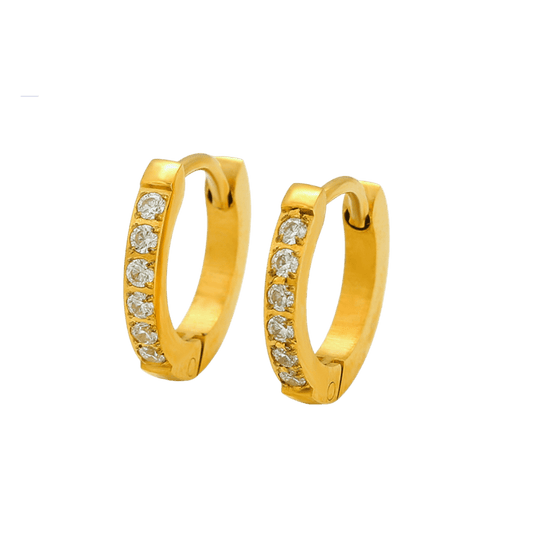 bianco rosso 24K Gold Plated Calme Pavé Sparkle Earrings (YXE-1520) cyprus greece jewelry gift free shipping europe worldwide