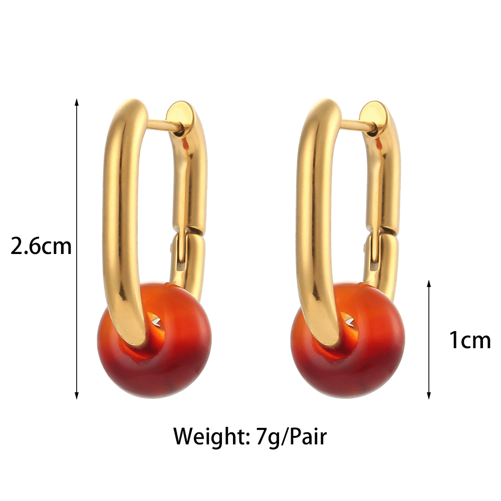 bianco rosso Earrings Aiguèze Rectangle Hoops 18k Gold Plated cyprus greece jewelry gift free shipping europe worldwide