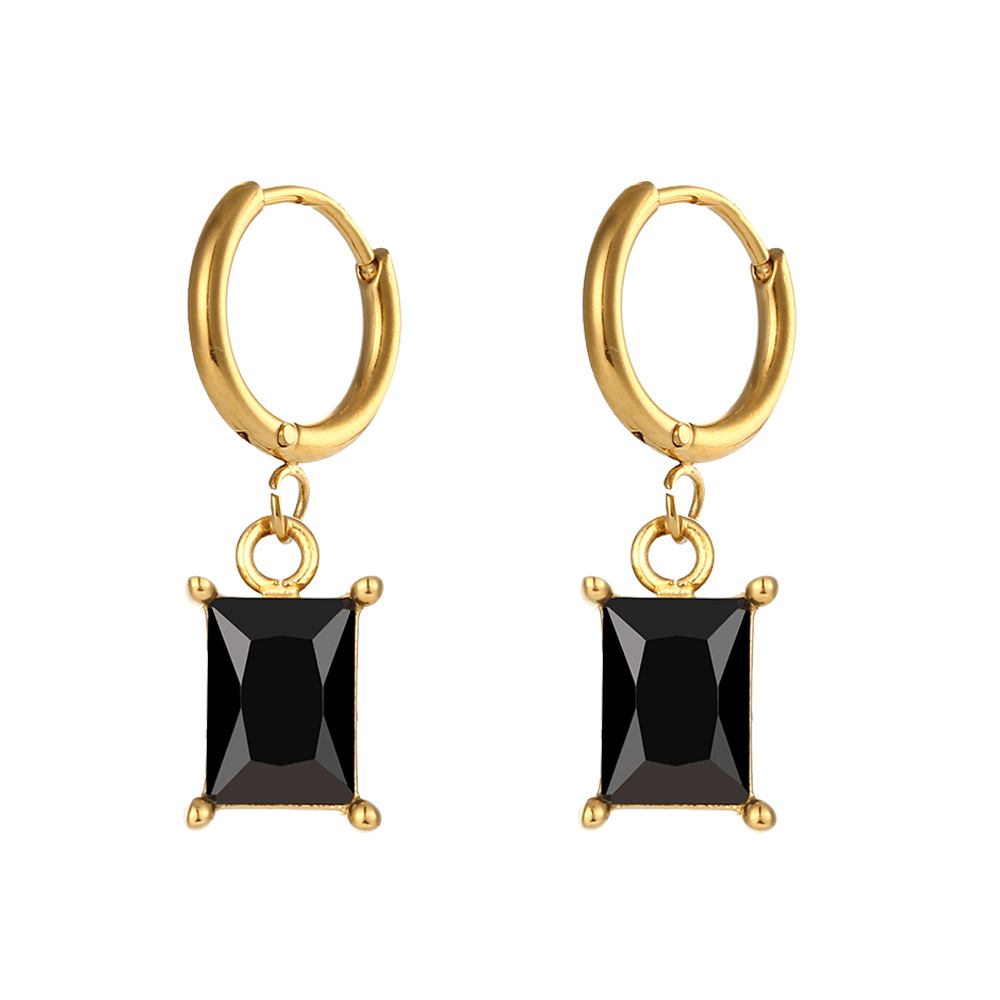 bianco rosso Earrings Black Amethyst Najac Charm Emerald Hoops 18k Gold Plated cyprus greece jewelry gift free shipping europe worldwide