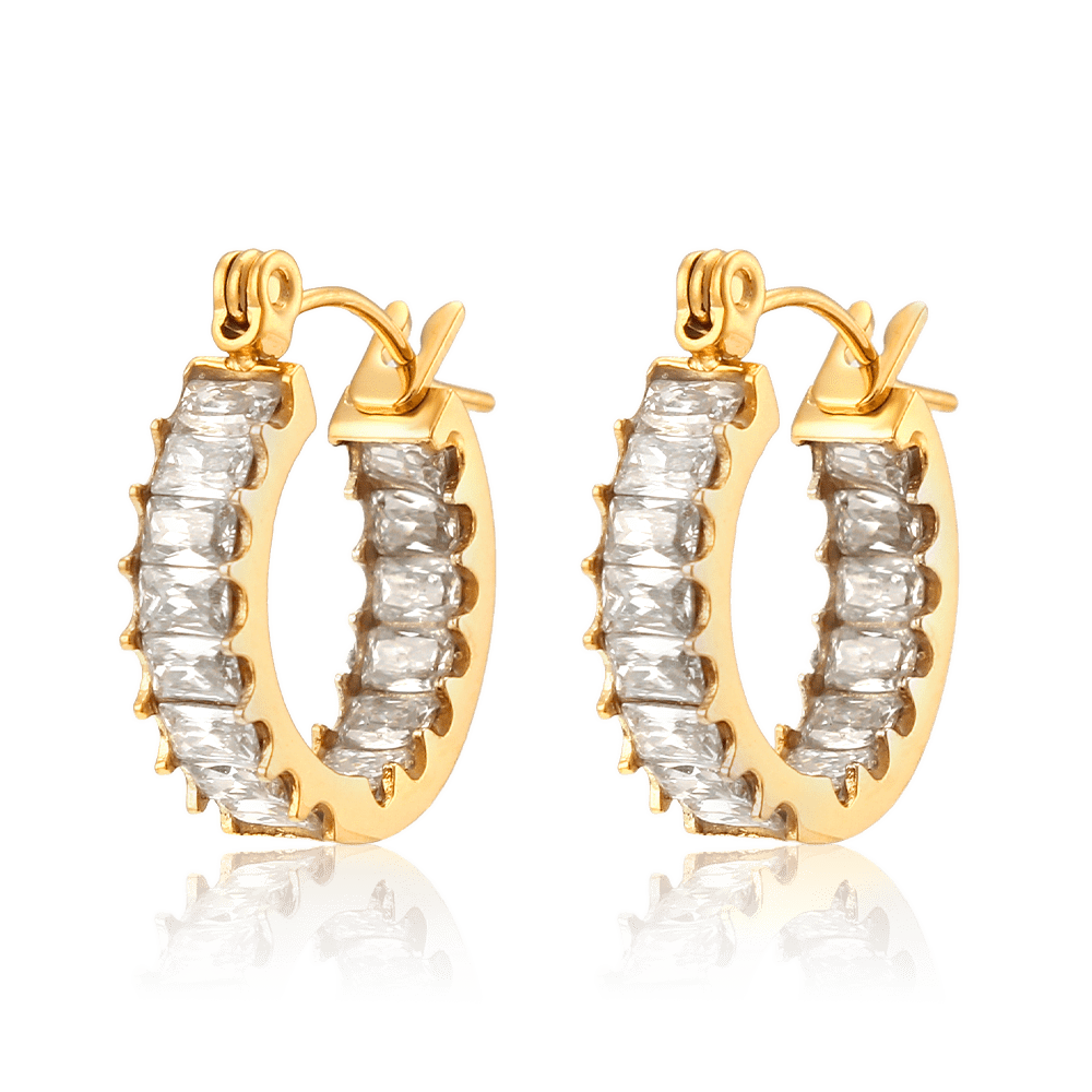 bianco rosso Earrings Crystal Cannes Sparkling 18 Gold Hoops cyprus greece jewelry gift free shipping europe worldwide