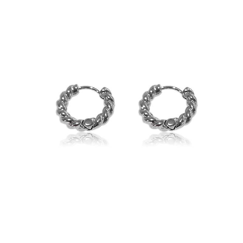 bianco rosso Earrings Lola Twista Silver Mini Hoops cyprus greece jewelry gift free shipping europe worldwide