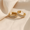 bianco rosso Earrings Mirmande Baguette Hoops 18k Gold Plated cyprus greece jewelry gift free shipping europe worldwide