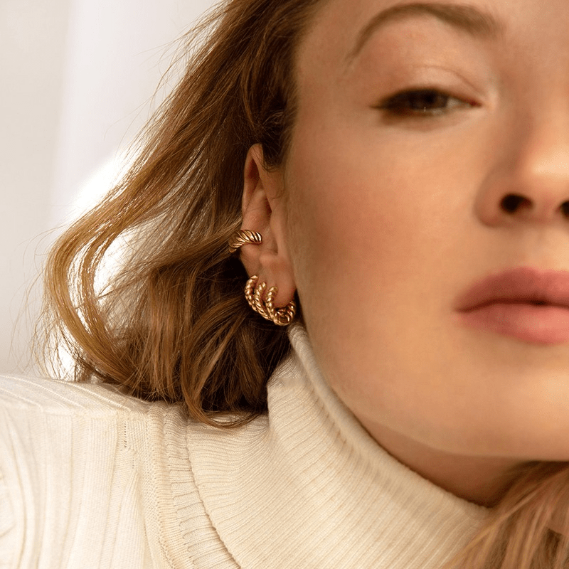 bianco rosso Earrings Monestiés Large Hoops 18K Gold Plated cyprus greece jewelry gift free shipping europe worldwide