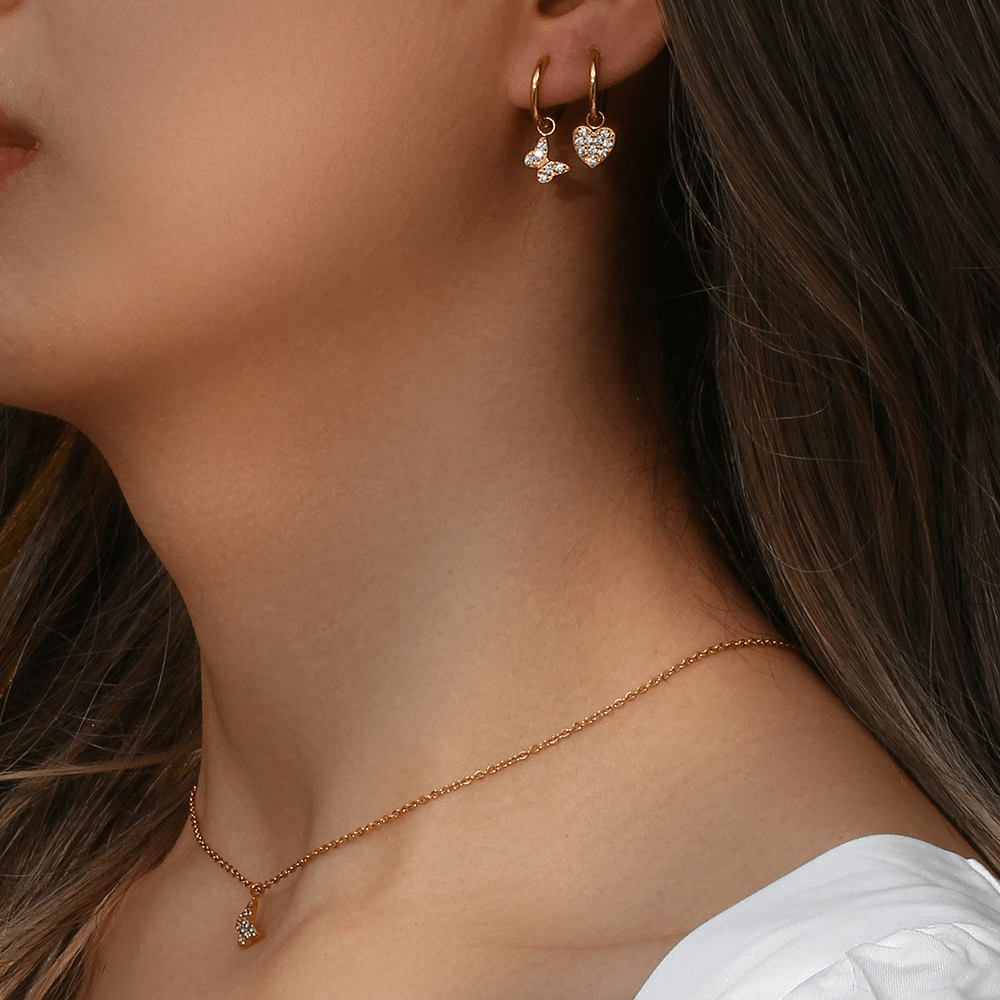 bianco rosso Earrings Montrésor Sparkling Charm Hoop 18K Gold Plated cyprus greece jewelry gift free shipping europe worldwide