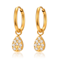bianco rosso Earrings Montrésor Sparkling Charm Hoop 18K Gold Plated cyprus greece jewelry gift free shipping europe worldwide
