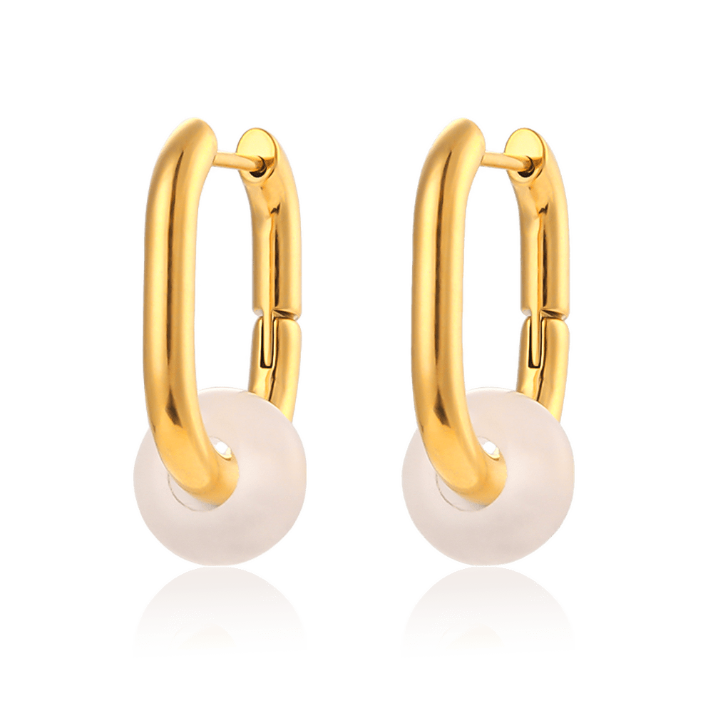 bianco rosso Earrings White Aiguèze Rectangle Hoops 18k Gold Plated cyprus greece jewelry gift free shipping europe worldwide