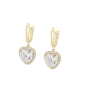 bianco rosso Earrings White Sparkle Heart Huggies 14K Gold Plated Earrings (BFBearring-1194) cyprus greece jewelry gift free shipping europe worldwide