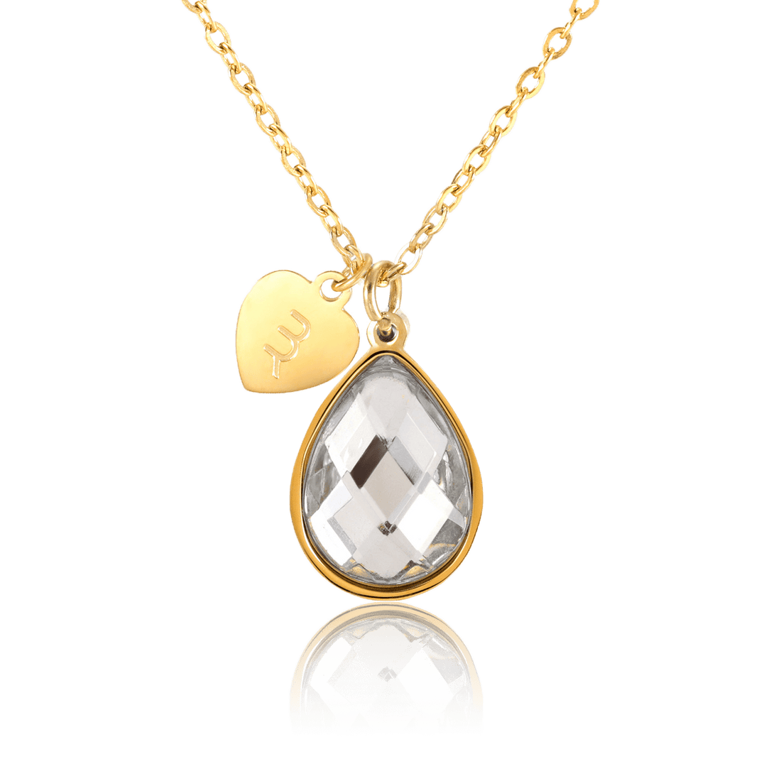 bianco rosso Necklaces Gold April Birthstone - Diamond cyprus greece jewelry gift free shipping europe worldwide