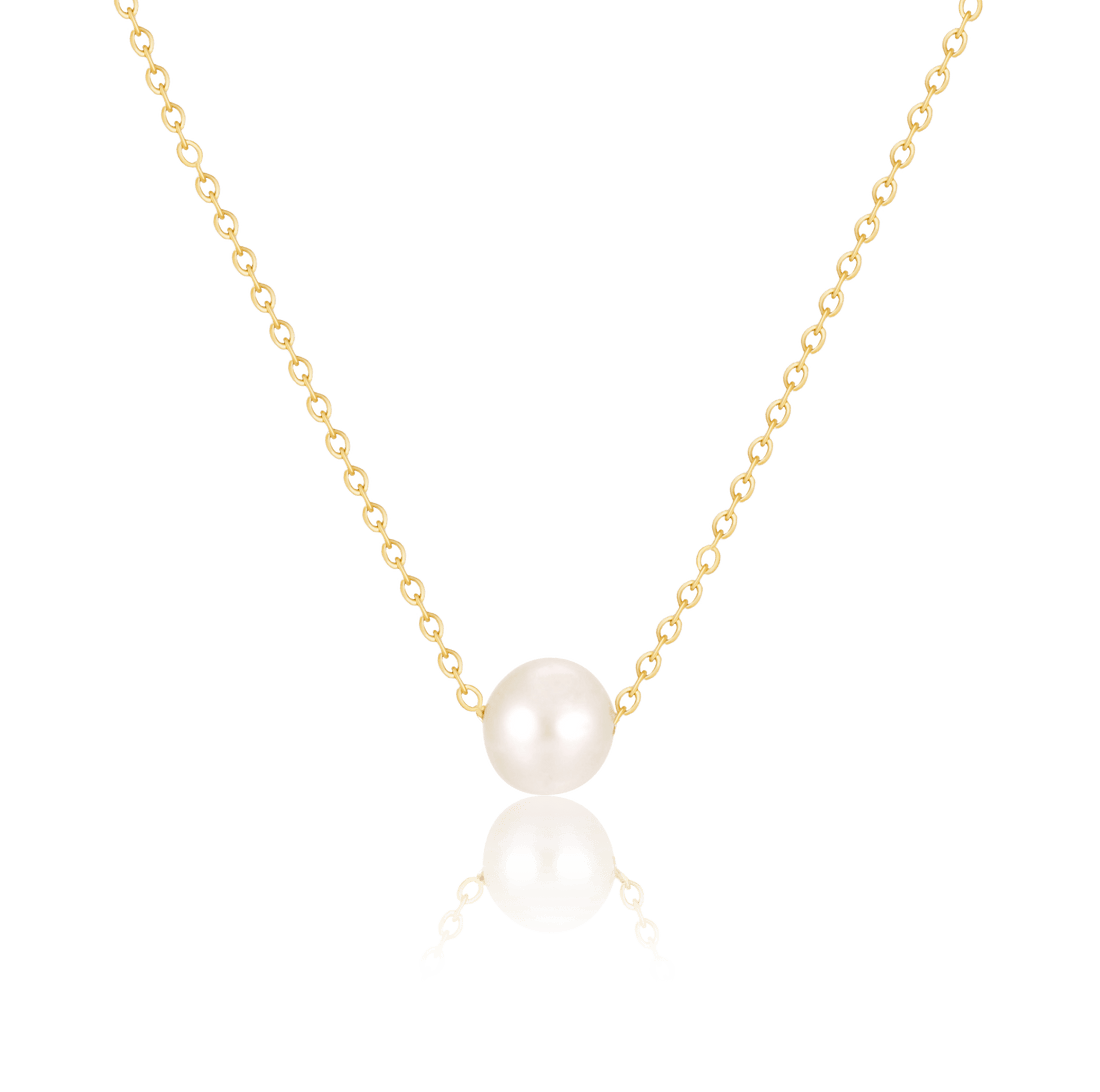 bianco rosso Necklaces Gold Chain Pearl Necklace cyprus greece jewelry gift free shipping europe worldwide