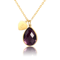 bianco rosso Necklaces Gold February Birthstone - Amethyst cyprus greece jewelry gift free shipping europe worldwide