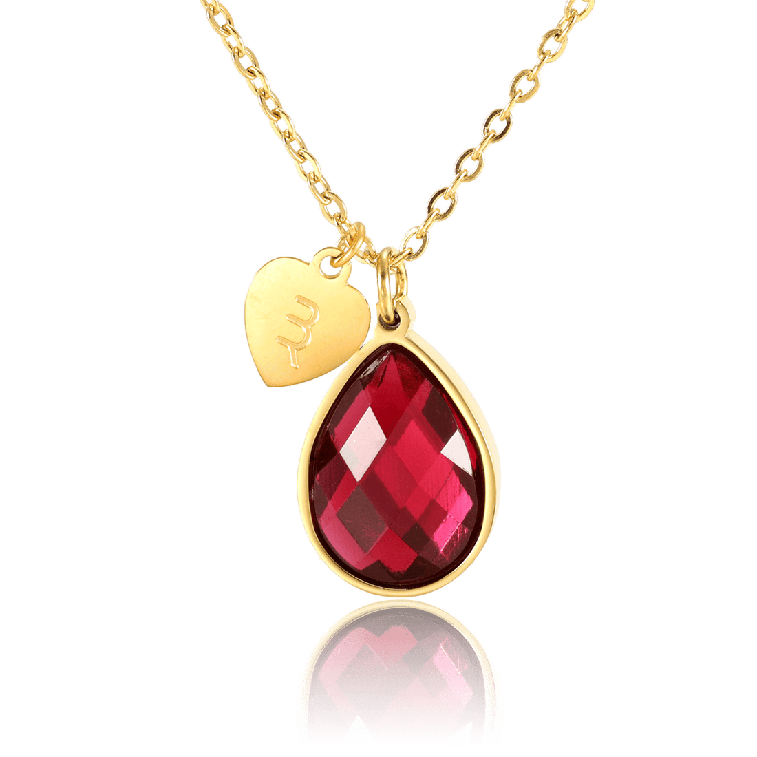 bianco rosso Necklaces Gold January Birthstone - Garnet cyprus greece jewelry gift free shipping europe worldwide