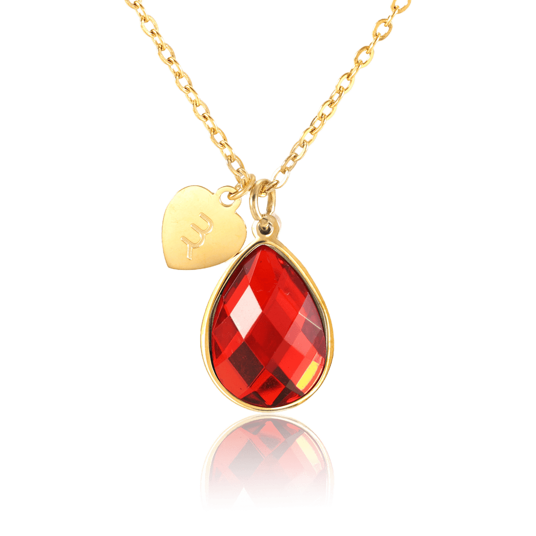 bianco rosso Necklaces Gold July Birthstone - Ruby cyprus greece jewelry gift free shipping europe worldwide
