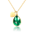 bianco rosso Necklaces Gold May Birthstone - Emerald cyprus greece jewelry gift free shipping europe worldwide