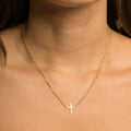 bianco rosso Necklaces Gold Minimal Cross Necklace cyprus greece jewelry gift free shipping europe worldwide