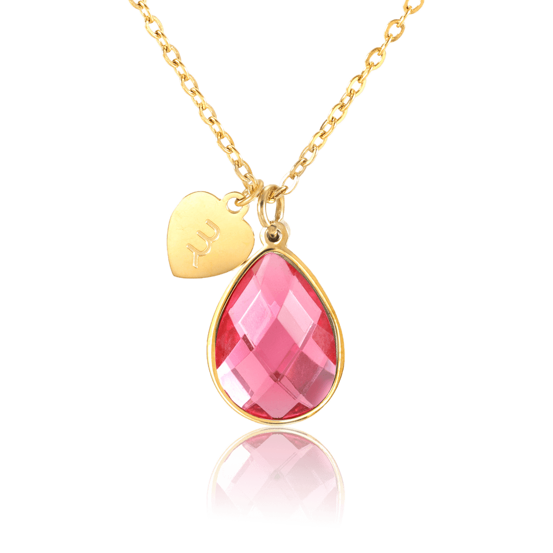 bianco rosso Necklaces Gold October Birthstone - Pink Tourmaline cyprus greece jewelry gift free shipping europe worldwide