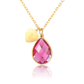 bianco rosso Necklaces Gold September Birthstone - Rose Quartz cyprus greece jewelry gift free shipping europe worldwide