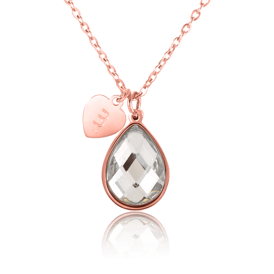 bianco rosso Necklaces Rose Gold April Birthstone - Diamond cyprus greece jewelry gift free shipping europe worldwide