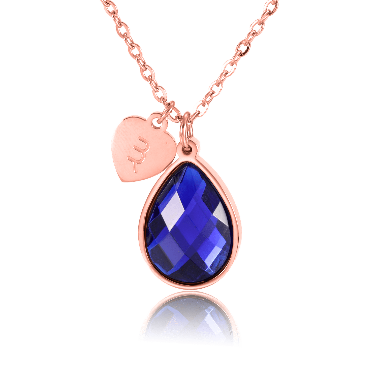 bianco rosso Necklaces Rose Gold December Birthstone - Tanzanite cyprus greece jewelry gift free shipping europe worldwide