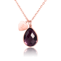 bianco rosso Necklaces Rose Gold February Birthstone - Amethyst cyprus greece jewelry gift free shipping europe worldwide