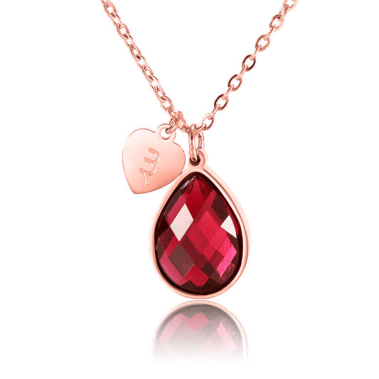bianco rosso Necklaces Rose Gold January Birthstone - Garnet cyprus greece jewelry gift free shipping europe worldwide