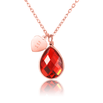 bianco rosso Necklaces Rose Gold July Birthstone - Ruby cyprus greece jewelry gift free shipping europe worldwide