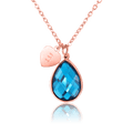 bianco rosso Necklaces Rose Gold March Birthstone - Aquamarine cyprus greece jewelry gift free shipping europe worldwide