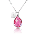 bianco rosso Necklaces Silver September Birthstone - Rose Quartz cyprus greece jewelry gift free shipping europe worldwide