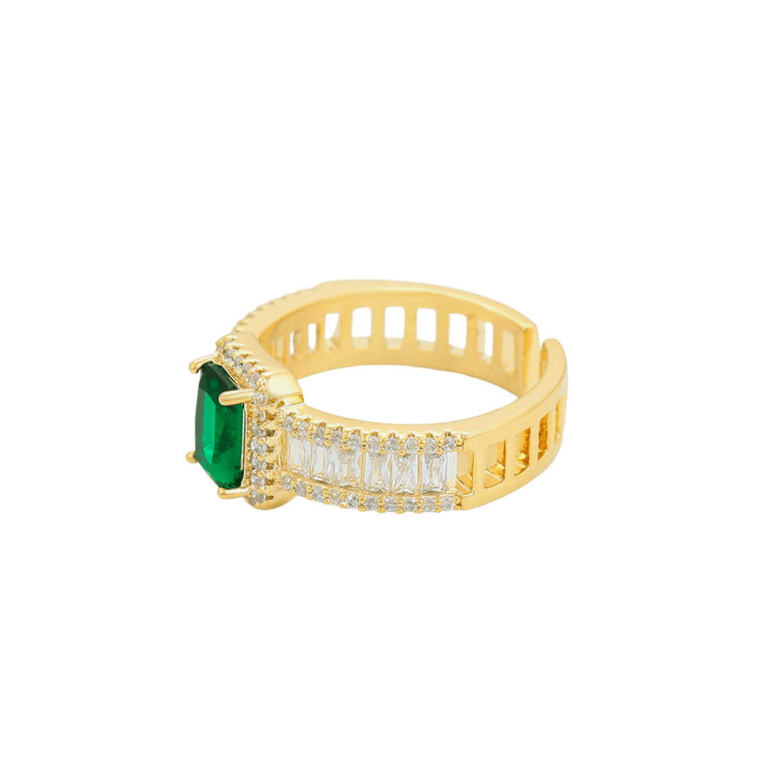 bianco rosso Rings Emerald Adjustable Iconic Sparkle Ring (YMR-422) cyprus greece jewelry gift free shipping europe worldwide