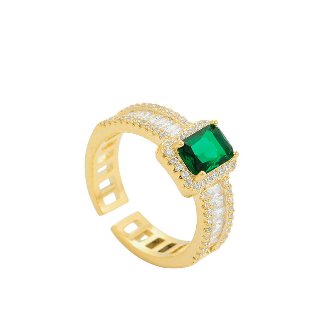 bianco rosso Rings Emerald Adjustable Iconic Sparkle Ring (YMR-422) cyprus greece jewelry gift free shipping europe worldwide