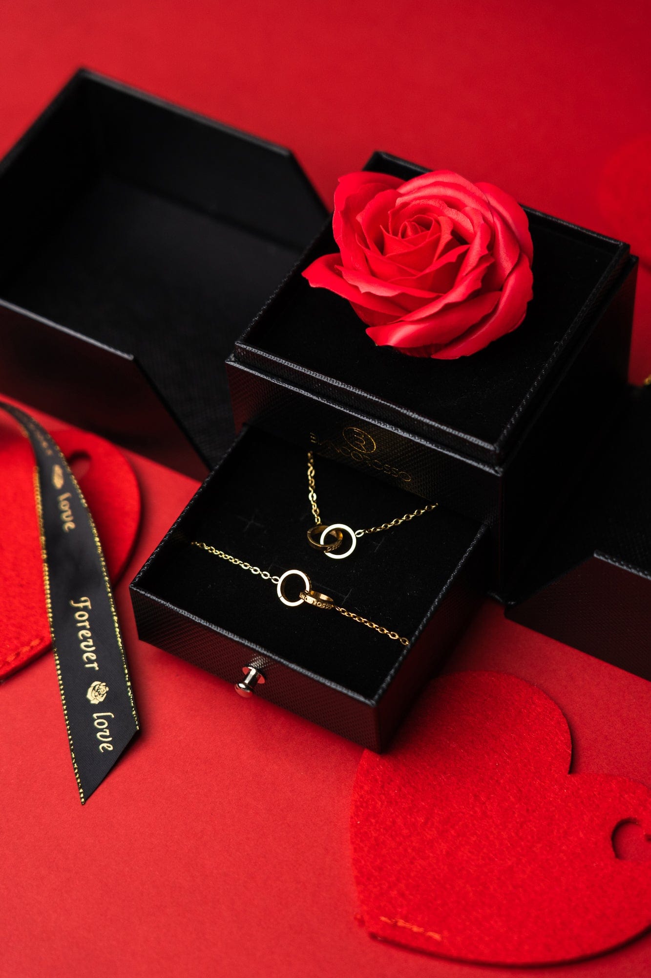 bianco rosso Rose Box Eternity Set / Gold Valentine's Gift Box cyprus greece jewelry gift free shipping europe worldwide