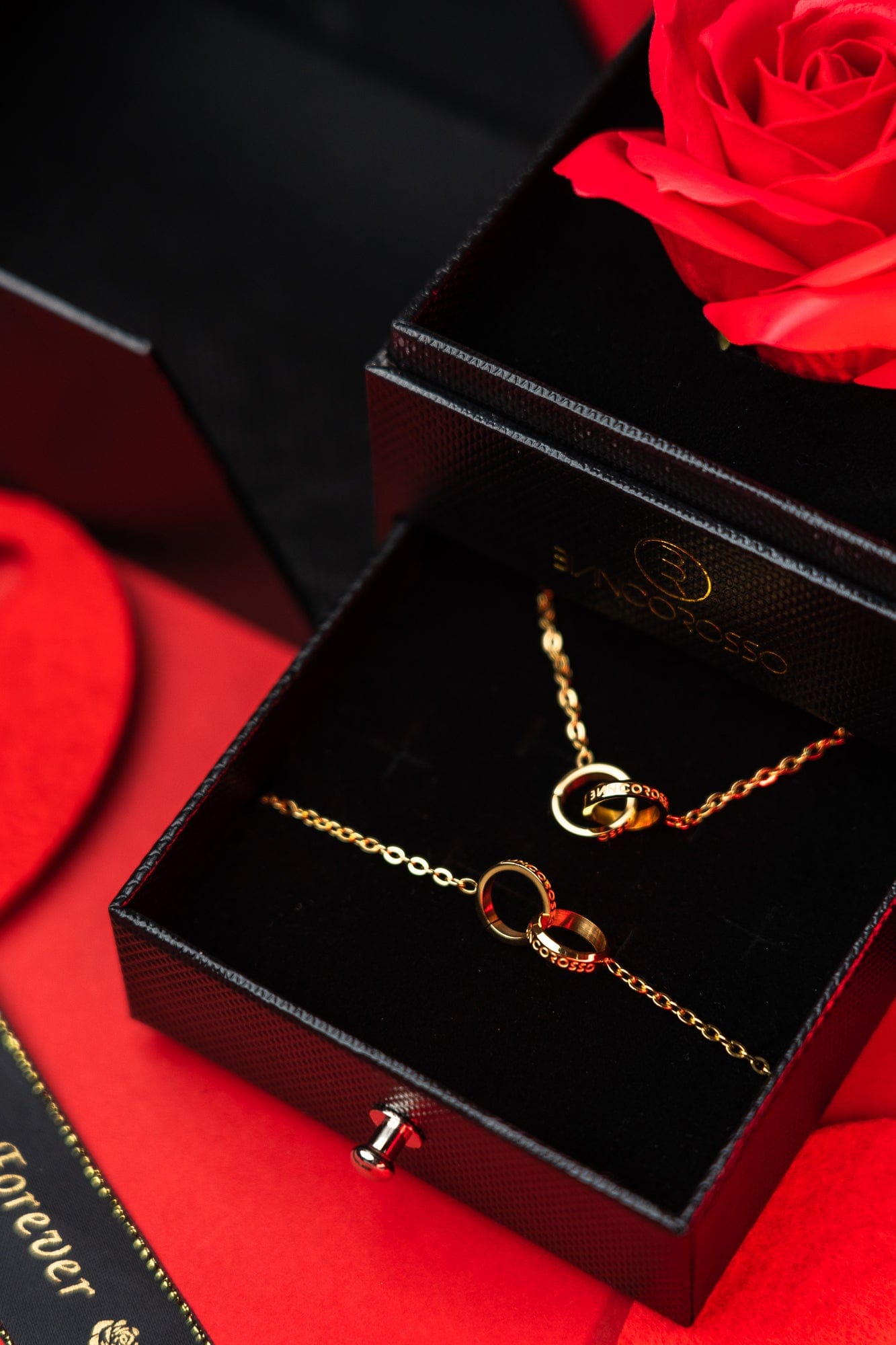 bianco rosso Rose Box Eternity Set / Rose Gold Valentine's Gift Box cyprus greece jewelry gift free shipping europe worldwide