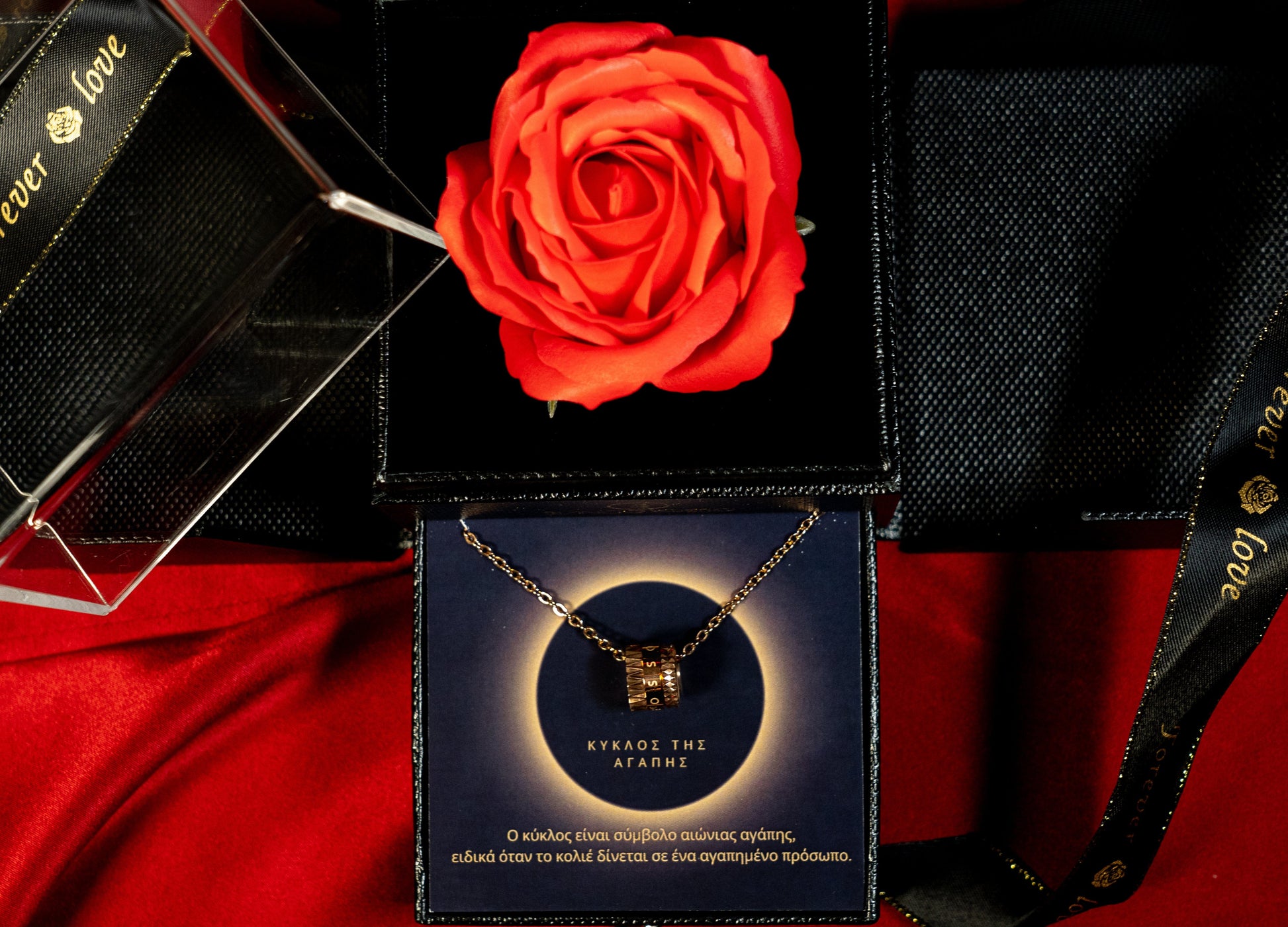bianco rosso Rose Box Rose Gold Valentine's Gift Box - Circle Of Love cyprus greece jewelry gift free shipping europe worldwide