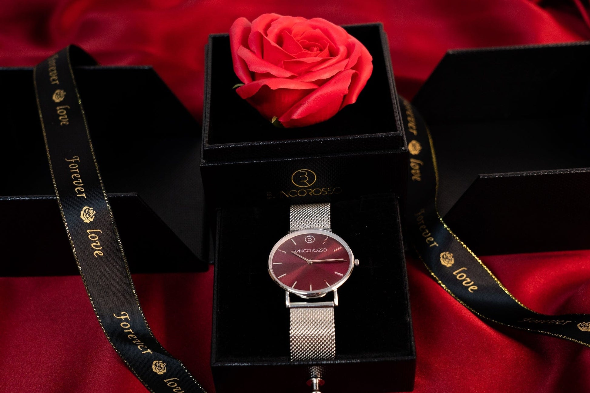 bianco rosso Rose Box Watches / Silver Valentine's Gift Box - Watches cyprus greece jewelry gift free shipping europe worldwide